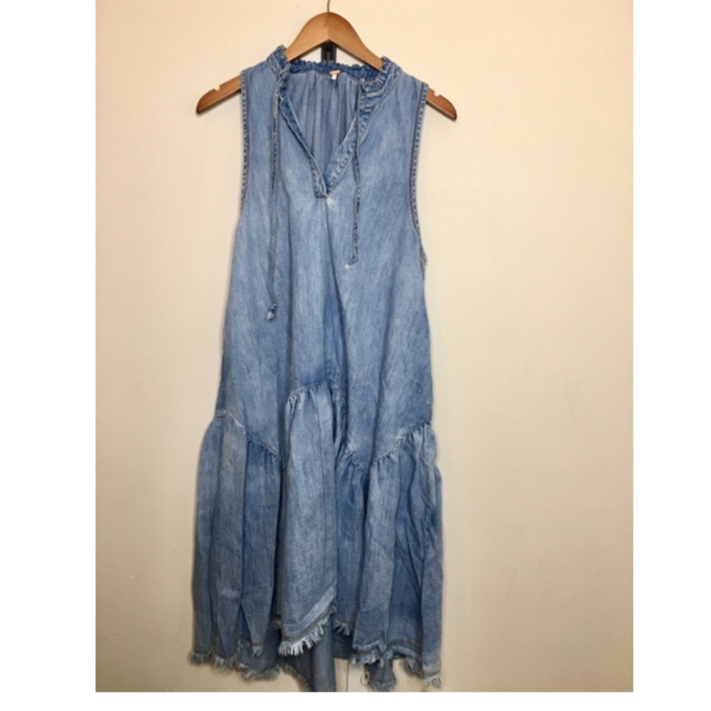 Free People boho denim maxi